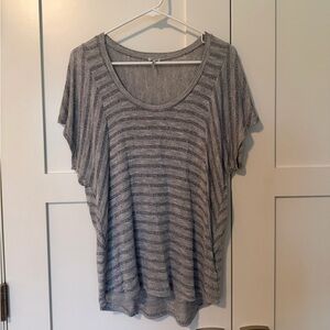 Splendid Silver/Gray Striped Knit Blouse
